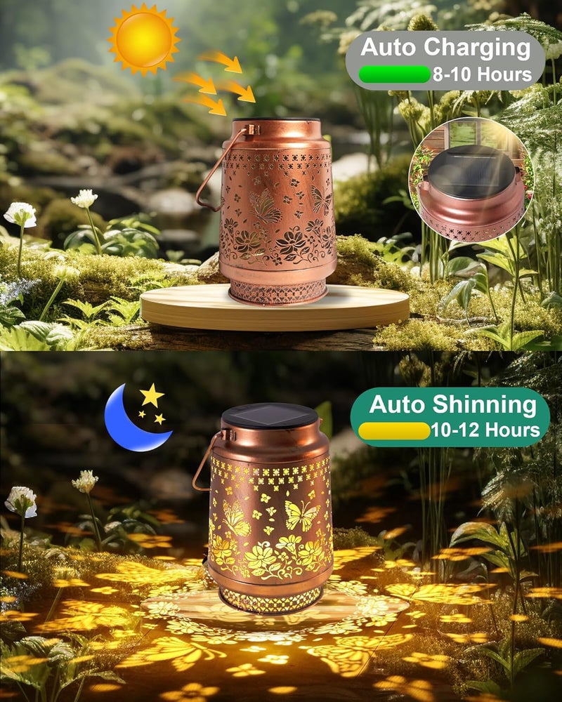 Fussion Butterfly Gifts for Women Butterfly Solar Lantern Mothers Day Gifts Birthday Gifts for Women Mom Grandma Sister Friend Garden Decor Metal Solar Lights Outside Decorative for Yard Patio Pathway Porch - Image 5